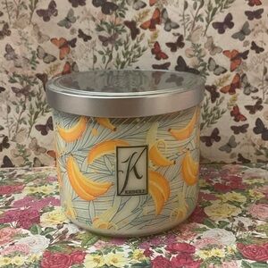 Kringle candle banana foster painted 3 wicks painted jar 14oz